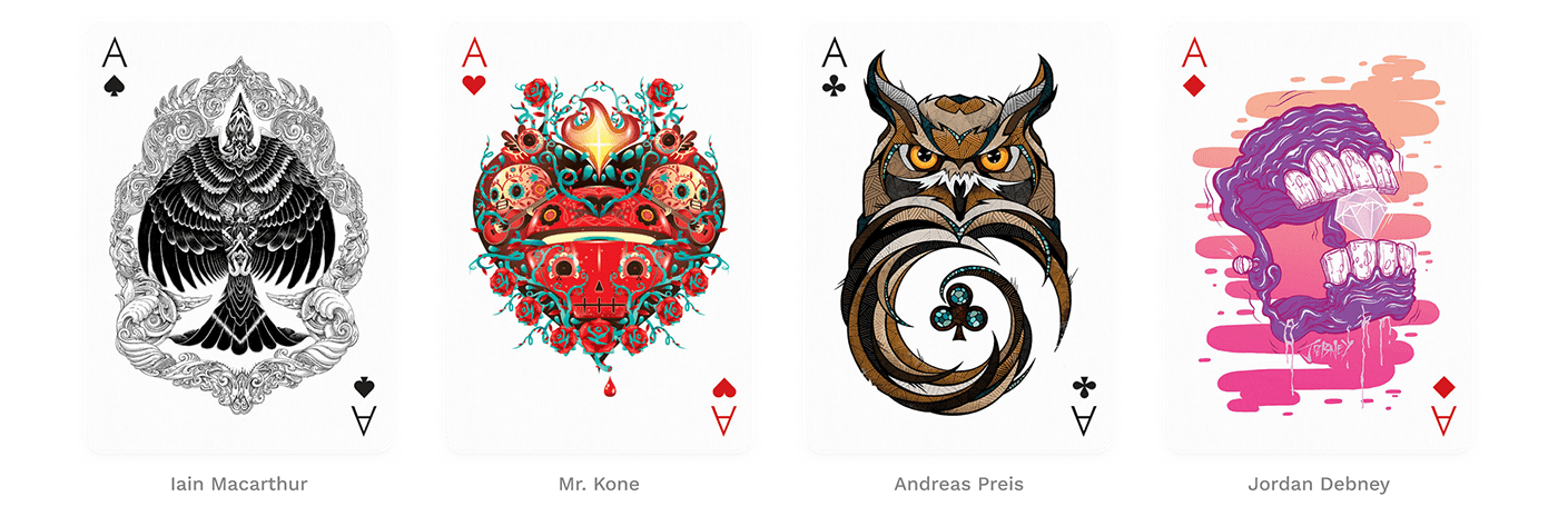 Poker Playing Cards deck of cards deck art gift artistic product print game Fun gift idea Collaboration Collective 