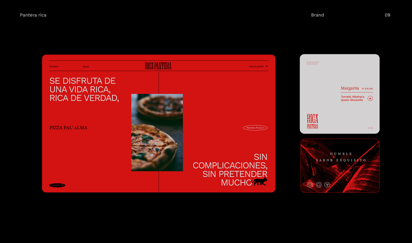 branding  fastfood foodbranding Packaging panther Pizza ui design Web brand minimalist