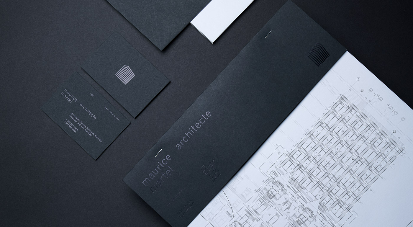 identity black foilstamping architect architecte symbol abstract grids branding  mark