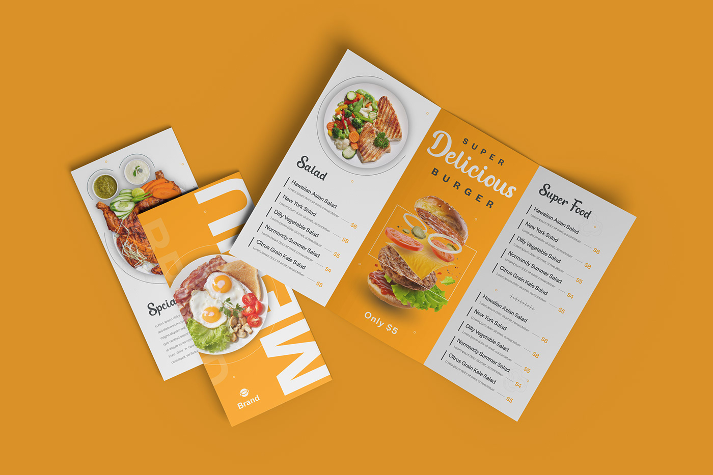 brand identity Designhatt food menu menu brochure Menu Card menu design modern restaurant Restaurant Branding trifold brochure