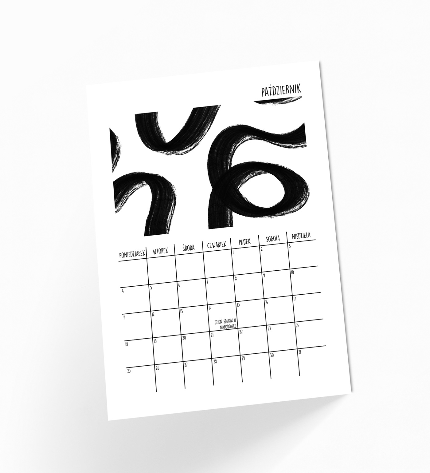 black and white calendar 2021 digital painting kalendarz 2021 Mockup pattern Photography  poster print Procreate