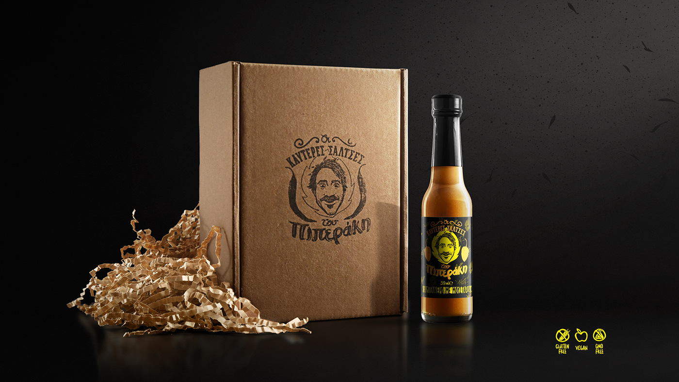 Packaging spicy sauce Hot graphic design  ILLUSTRATION  animation  branding  Free font Ethnic