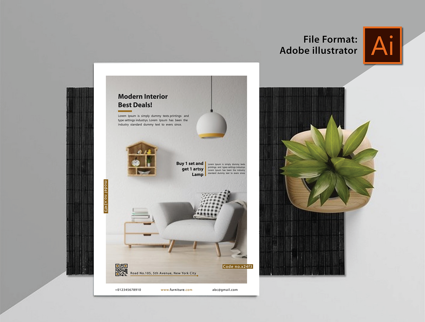 AI Design corporate design flat design flyer free mock up professional template Unique