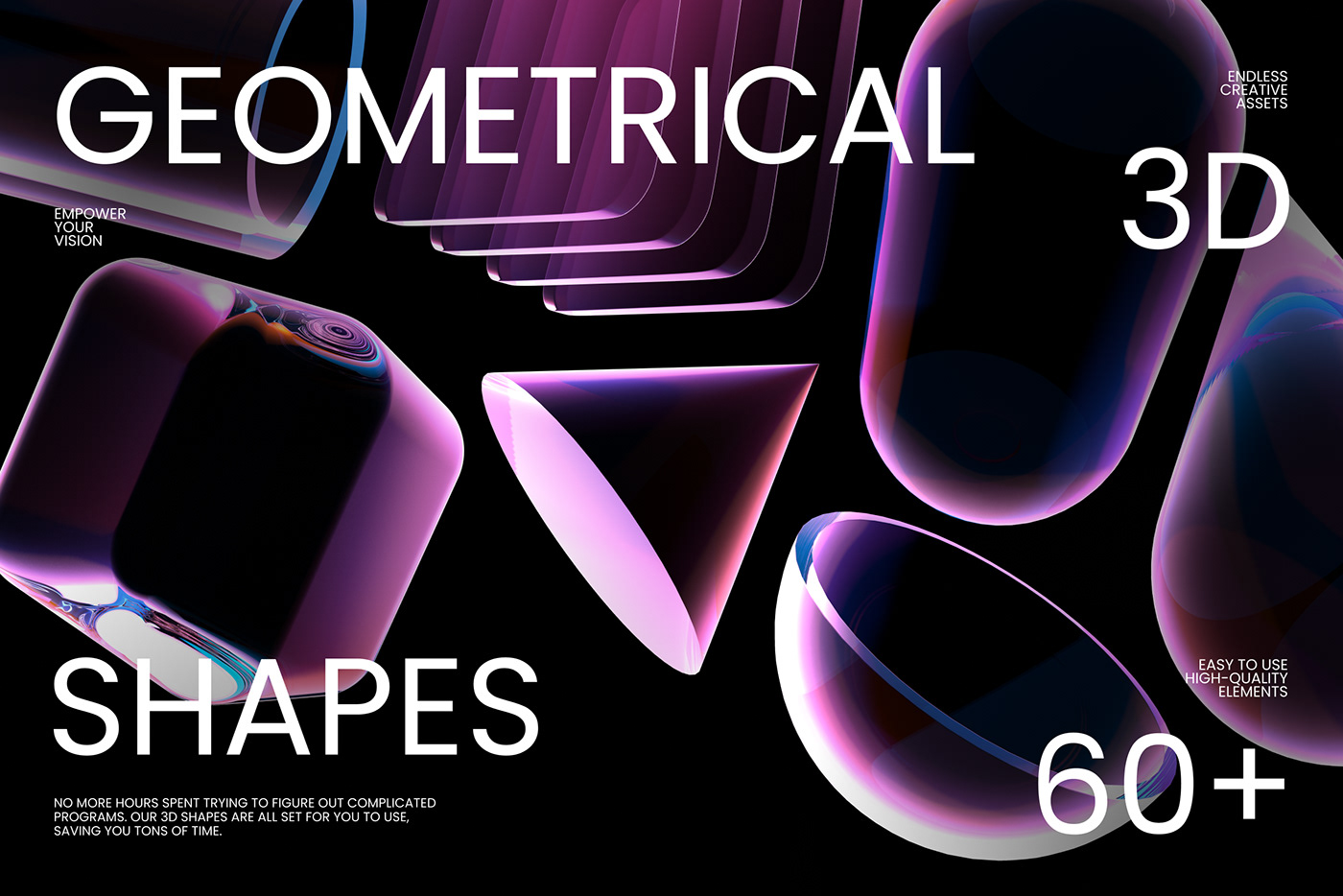3D 3D shapes geometric geometry assets resources holo holographic download modern