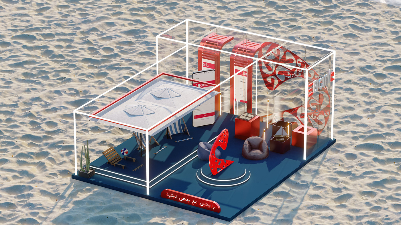 activation egypt Bank Booth exhibition  cityscape Cityscape Egypt Dubai Expo 2020 futuristic ict summer beach eBank