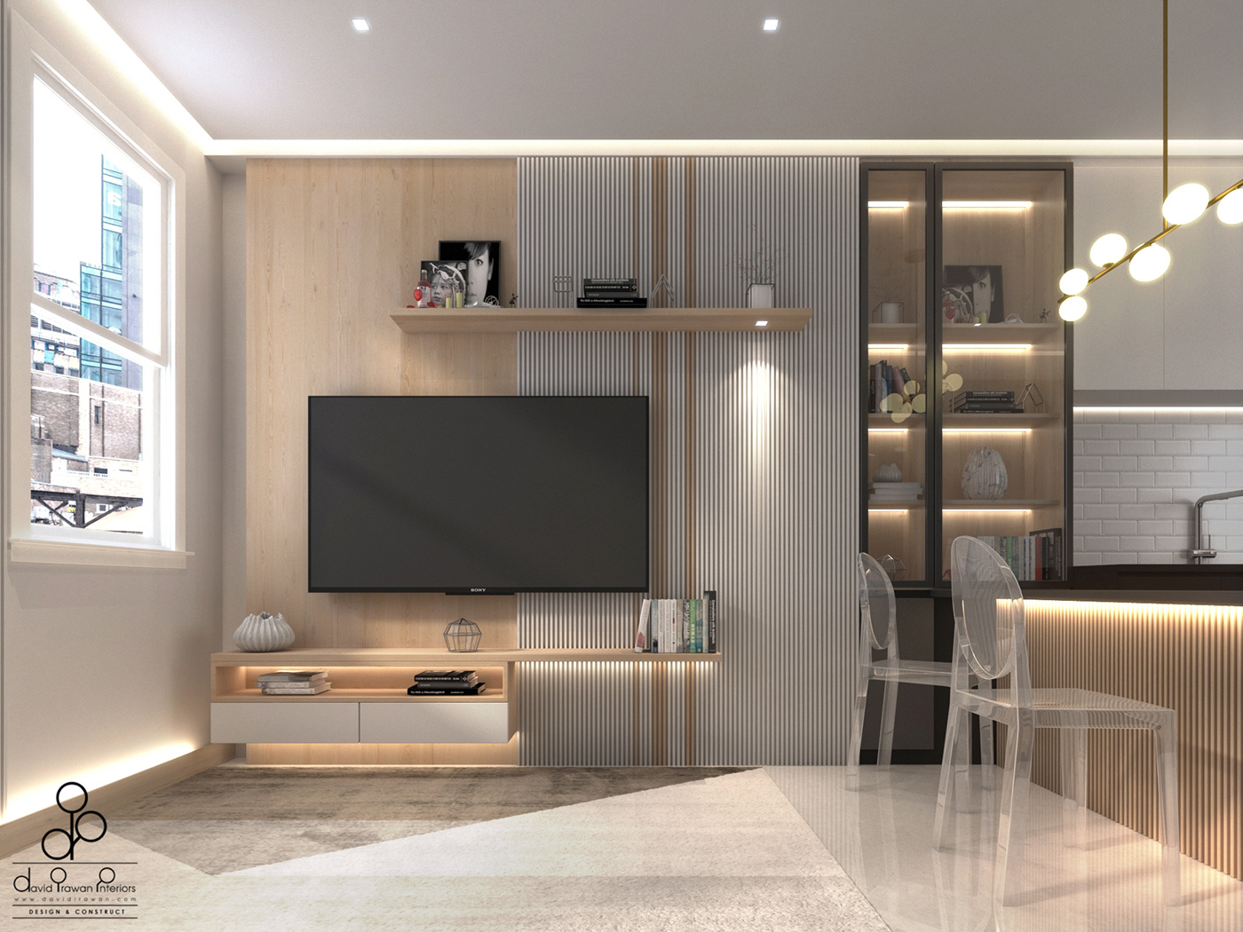 interior design  studio apartment compact transformable 3D Render 3ds max architecture visualization