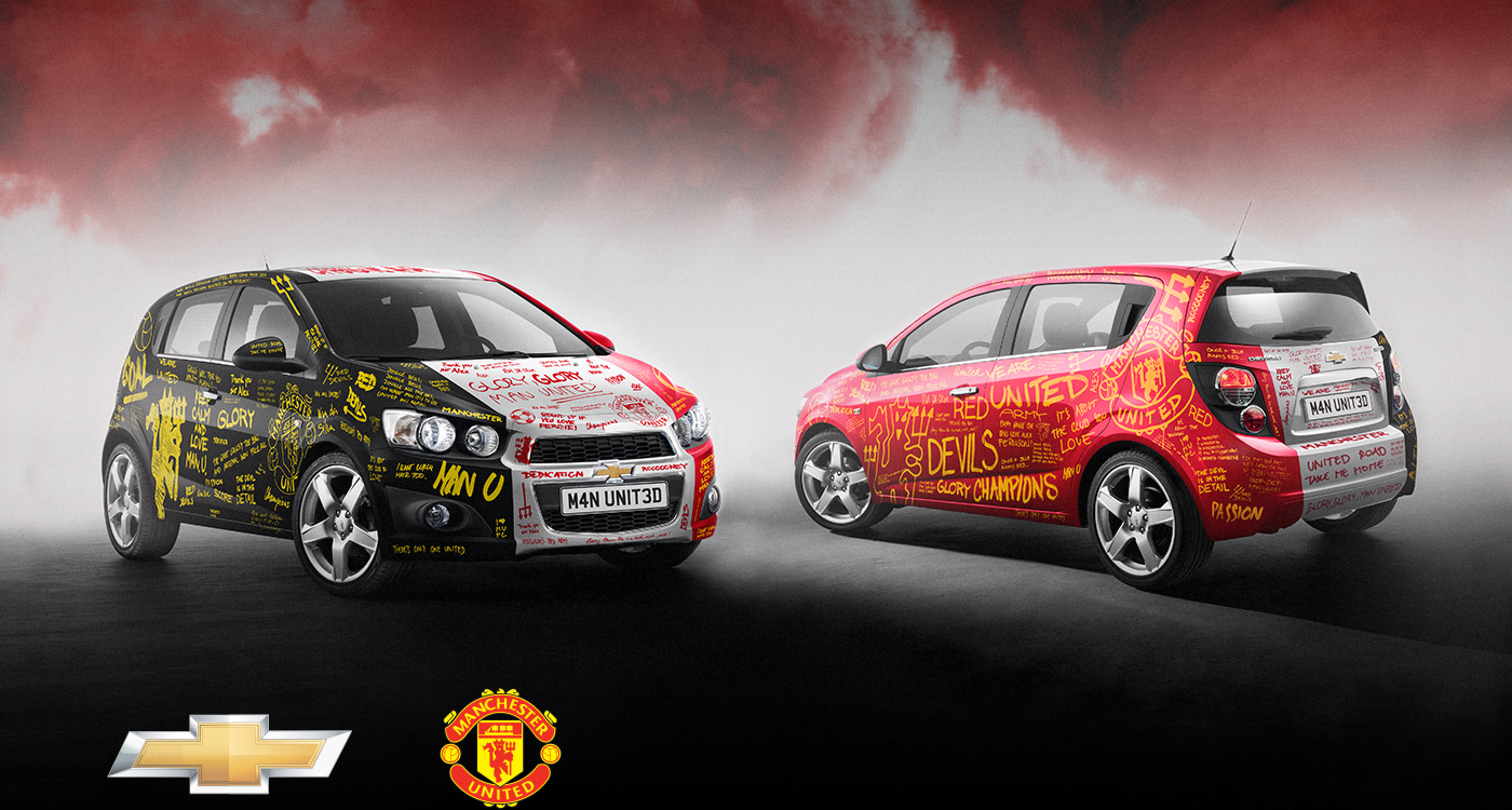 chevrolet Manchester United Young Creative Chevrolet YCC football car red devil Marker paint tag Competition