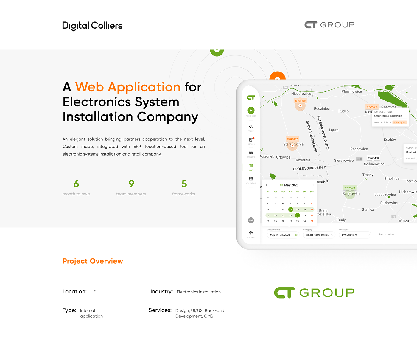 app company green inspiration map minimal register track UI/UX Web