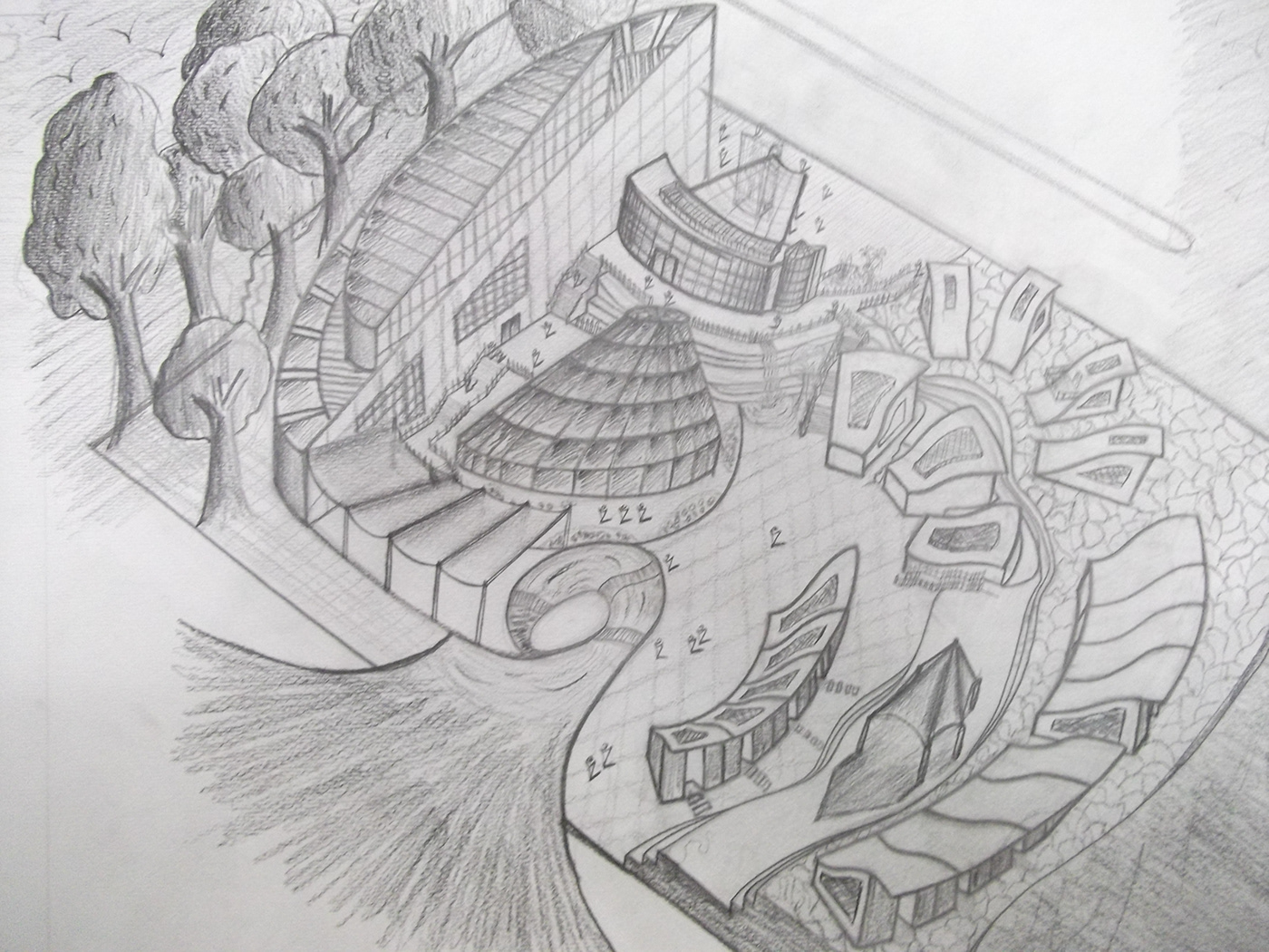 3D architecture artist artwork Drawing  identity museum Render sketch visualization
