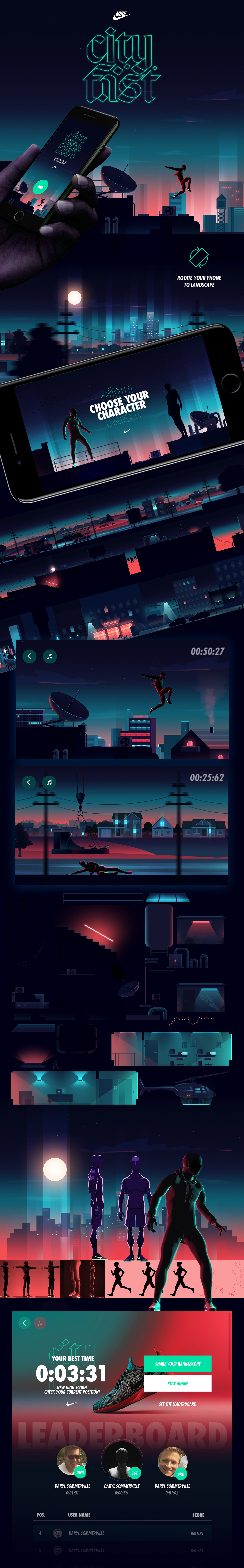 Nike game JD running mobile html5 ios android ILLUSTRATION  Advertising 