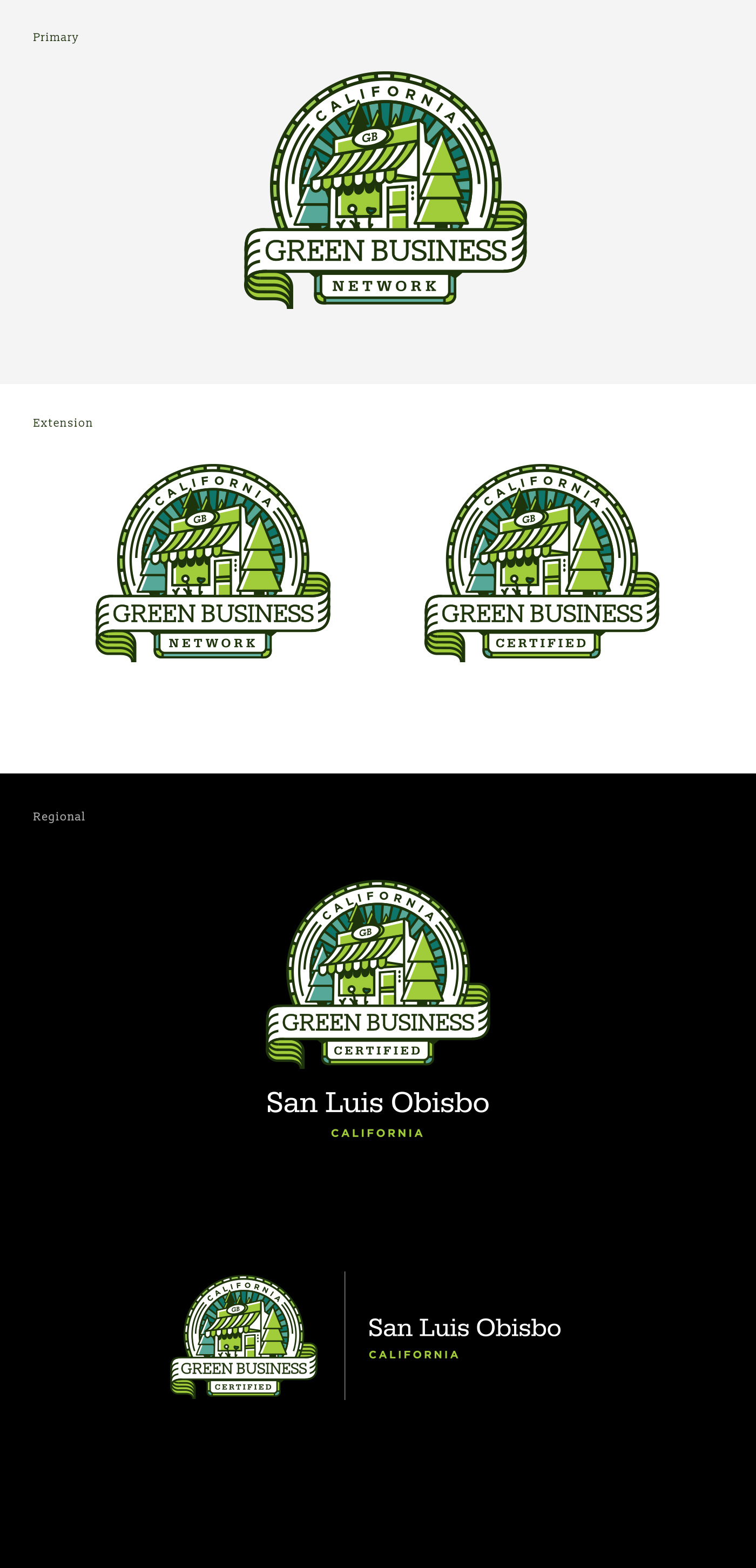 green ILLUSTRATION  monoline logo identity California badge