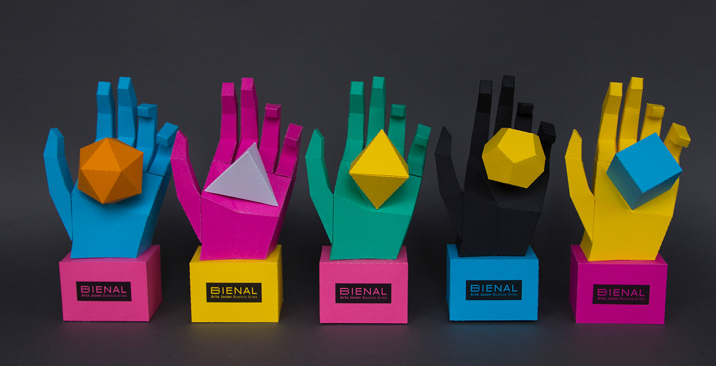 bienal bienal de arte Awards premios papercraft lowpoly hands platonic