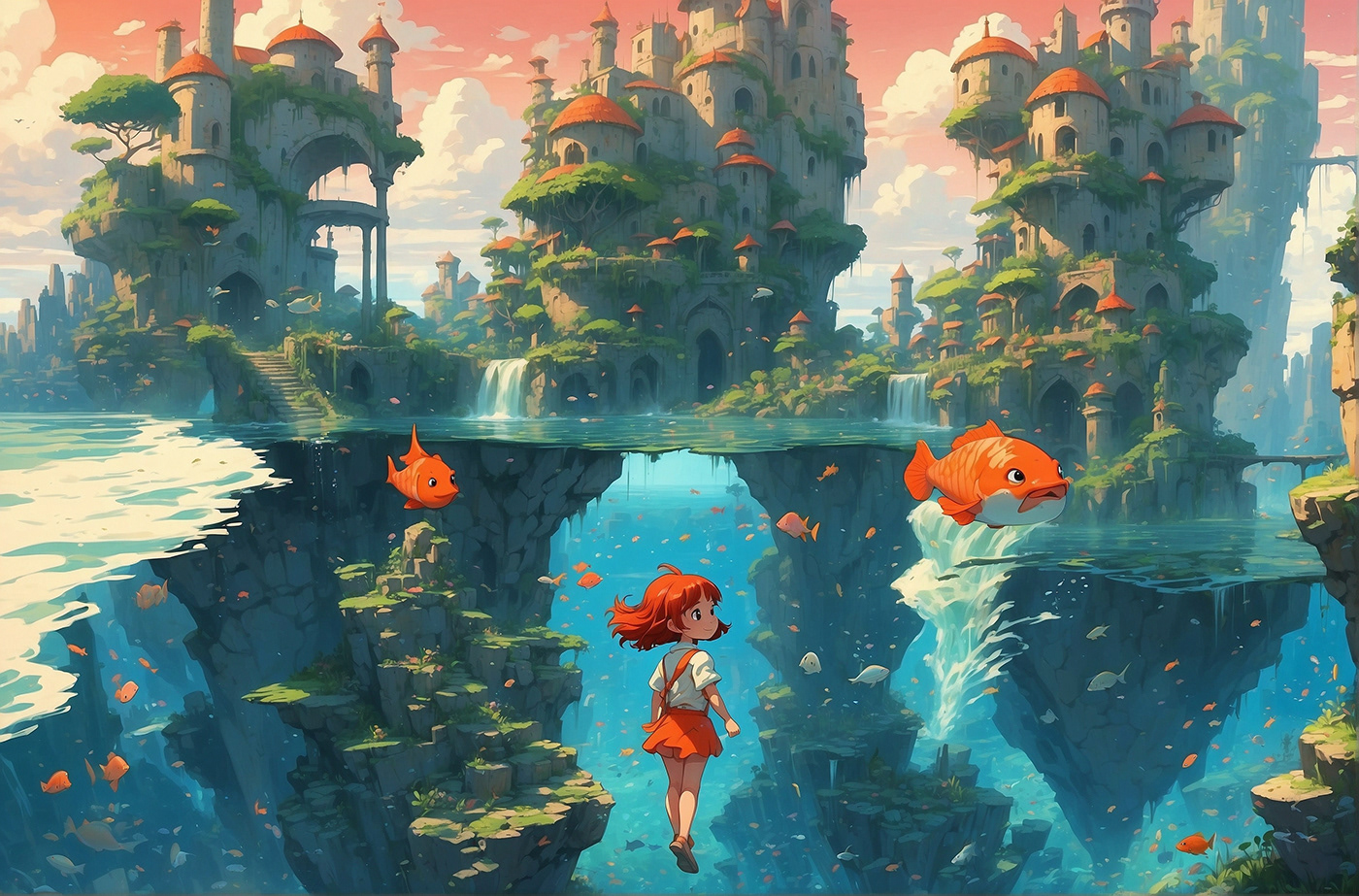 Ghibli studioghibli ponyo chibi anime nautical Moana mermaid fairytale fantasy Ocean sea life creatures wonderful