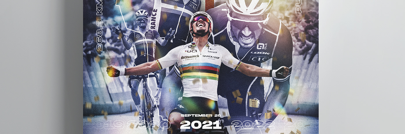 Bicycle Bike Cycling Julian Alaphilippe poster rainbow specialized sport uci world champion