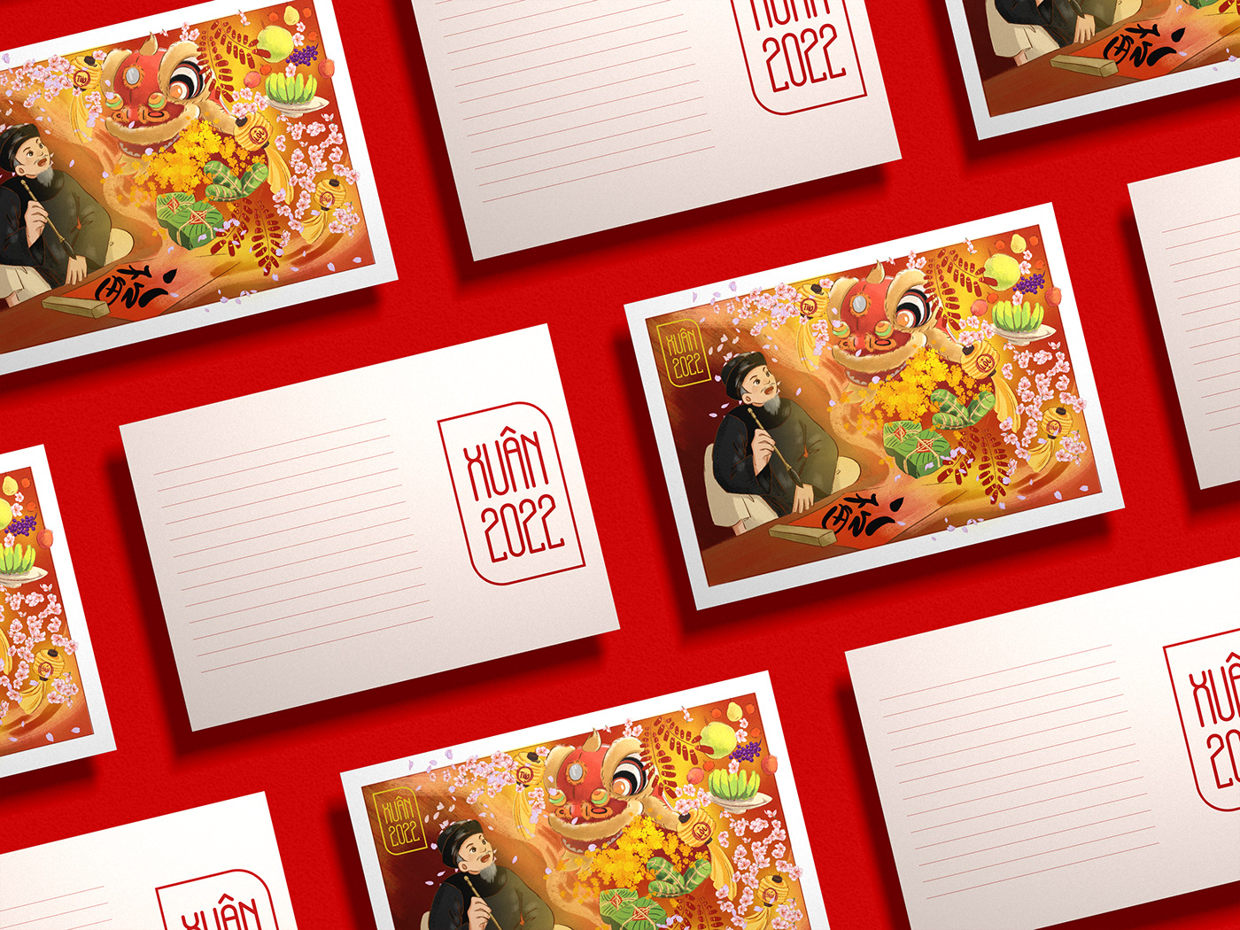 Digital Art  hanoi ILLUSTRATION  Lunar New Year painting   Red Envelope redpacket saigon sketch vietnam