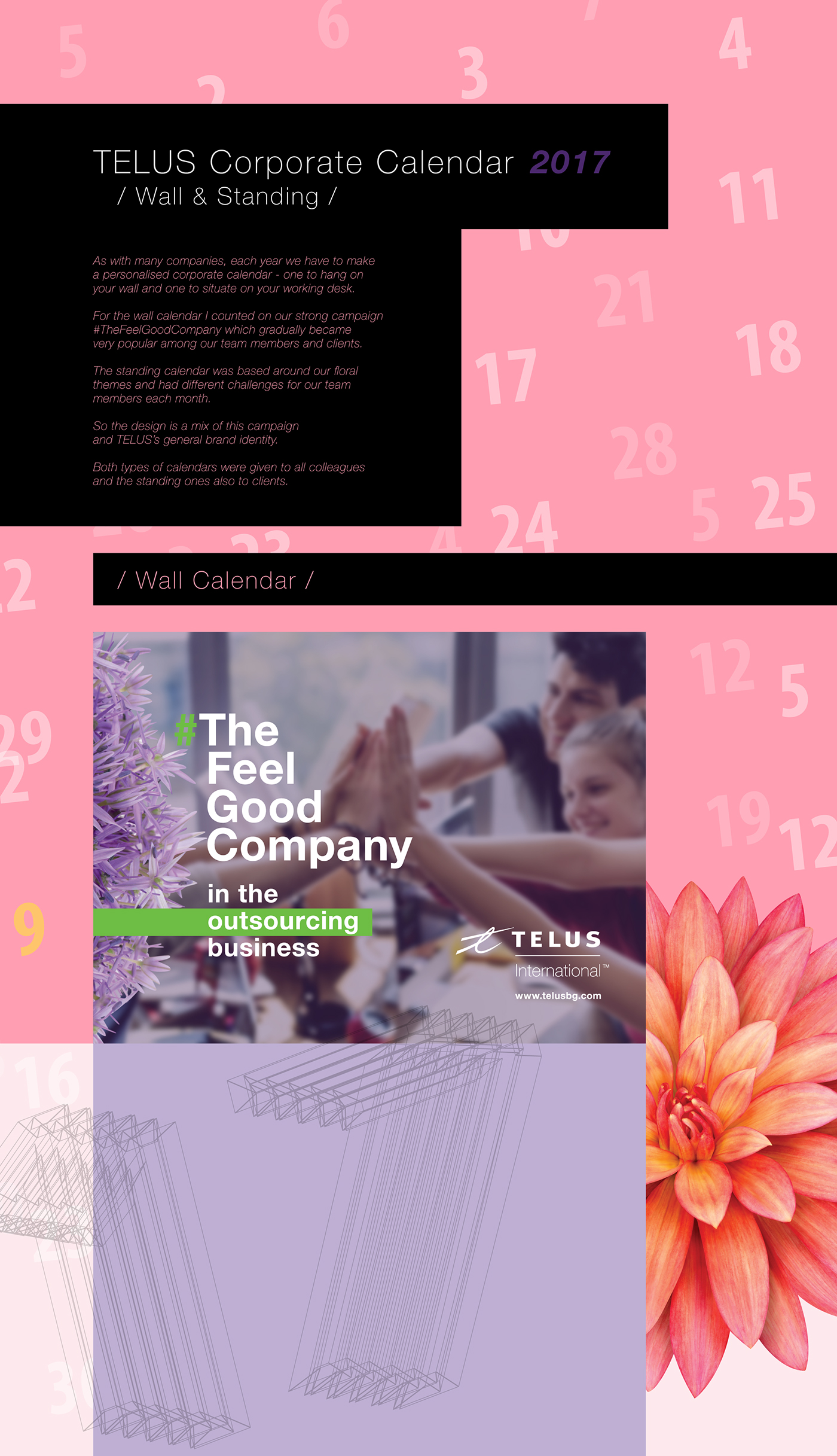 calendar calendardesign Telus corporate corporateidentity thefeelgoodcompany campaign modernlook