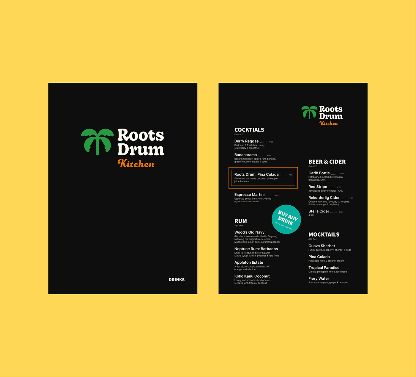 branding  Caribbean Food  graphic design  logo menu print typography   visual identity