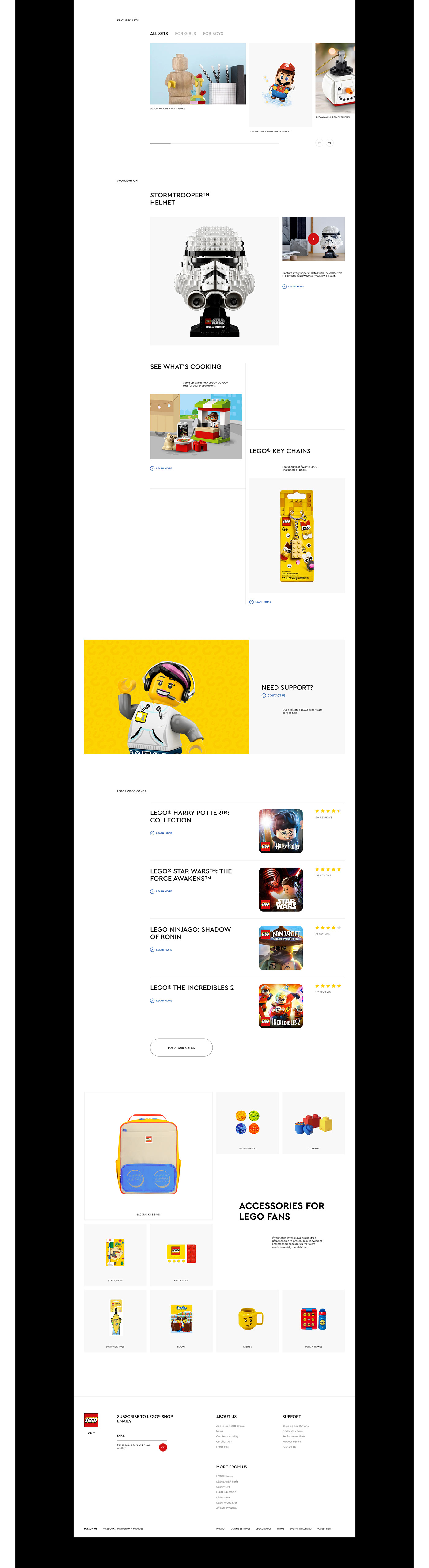 clean e-commerce LEGO minimal redesign toys UI/UX Webdesign