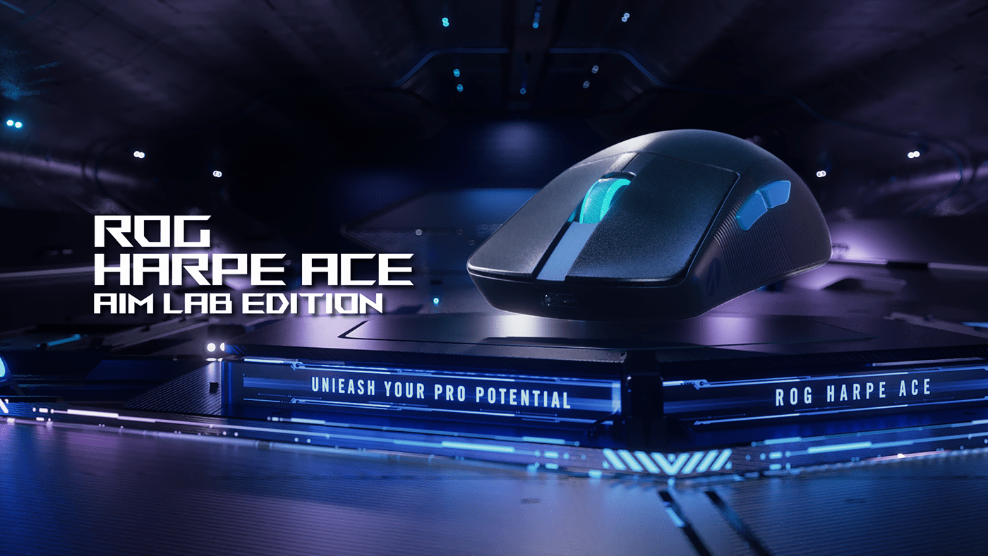 3D concept esports futuristic motion graphics  mouse product rog sci-fi styleframes