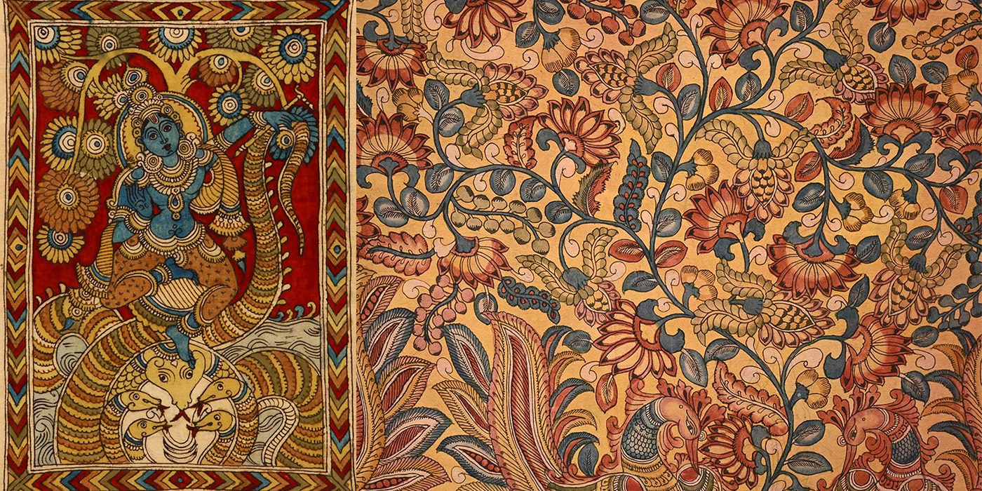 Kalamkari handpainted naturaldye handicraft colorful artist TRADITIONAL ART textileheritage