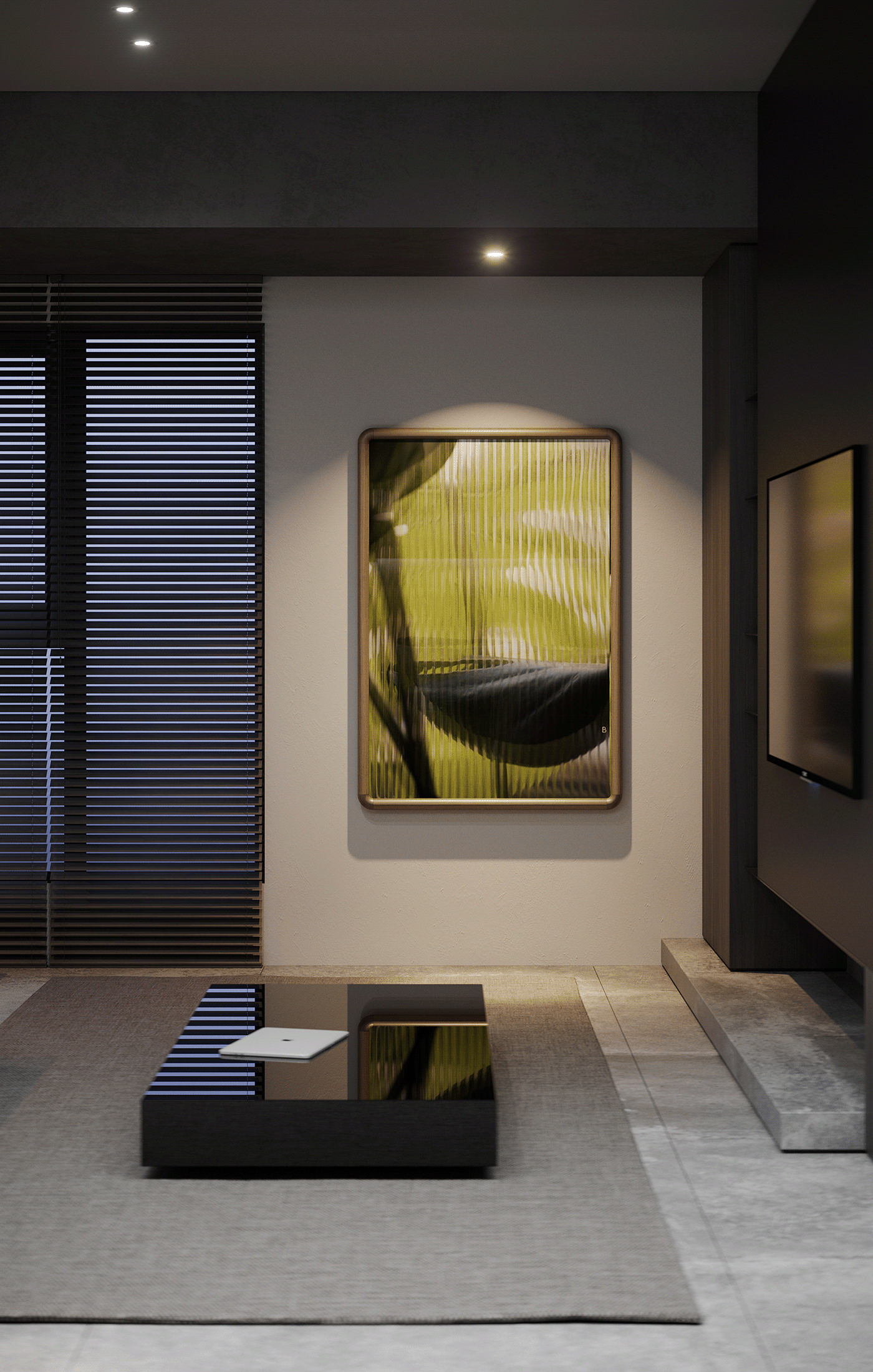 3D archviz CGI corona FINEART Interior interior design  living room Render visualization