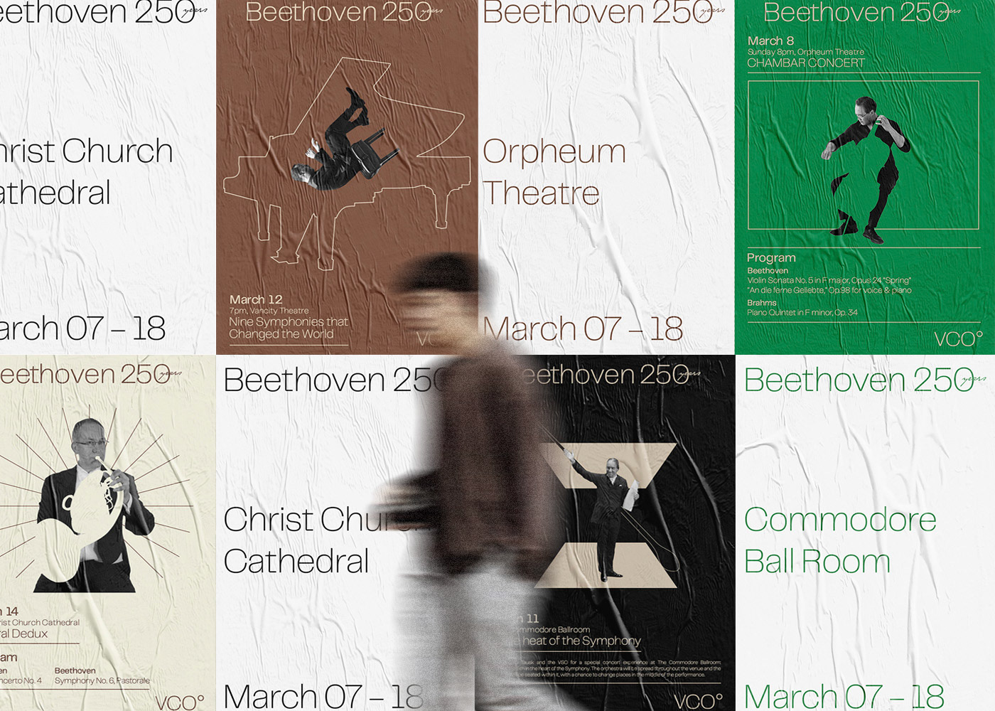Advertising  art direction  Beethoven Symphony collage art Event Branding Music Festival Branding orchestra social media vancouver Website Design