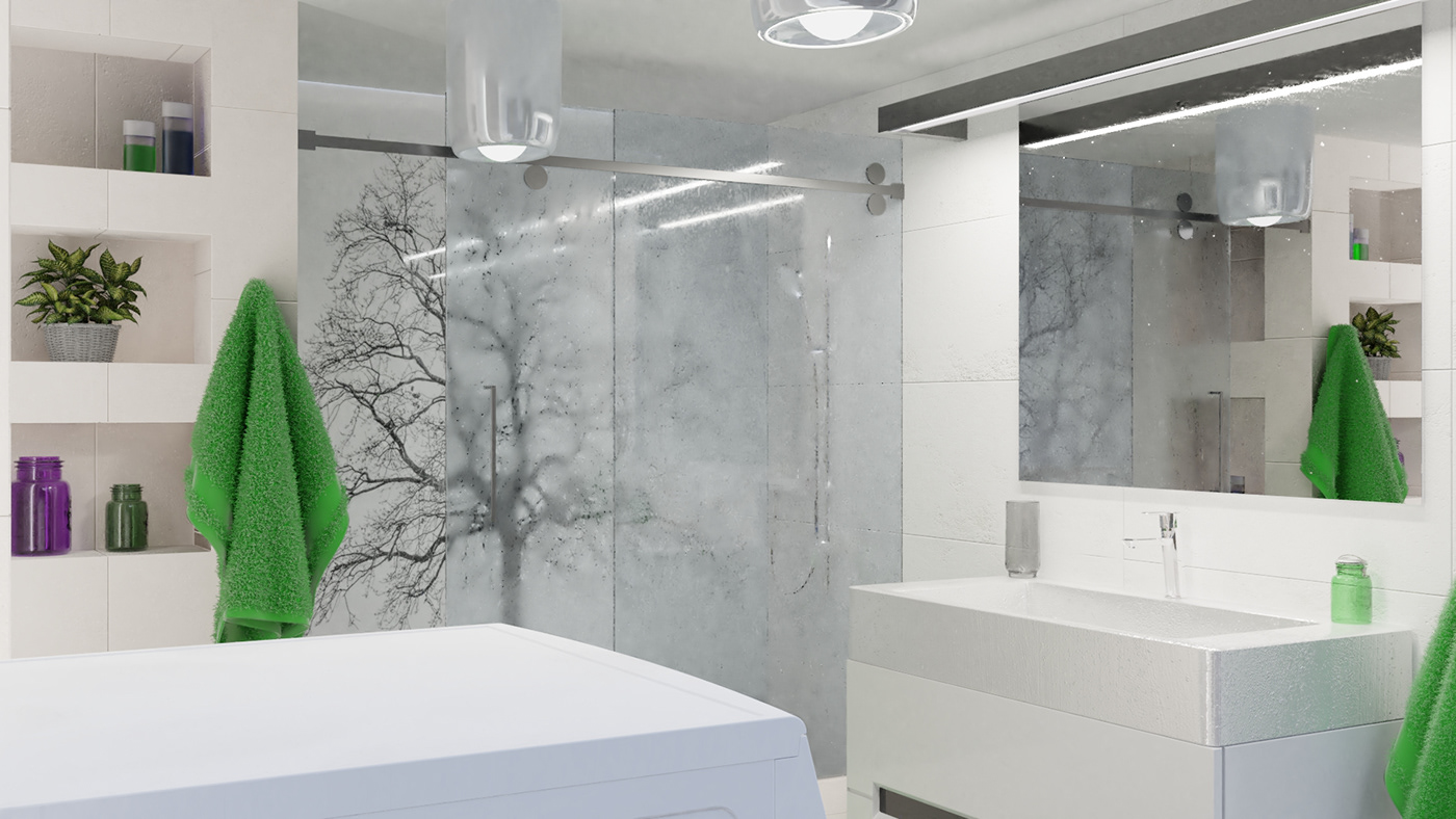 bathroom łazienka 3D wnętrze grafika Interior graphics wizualizacja visualisation