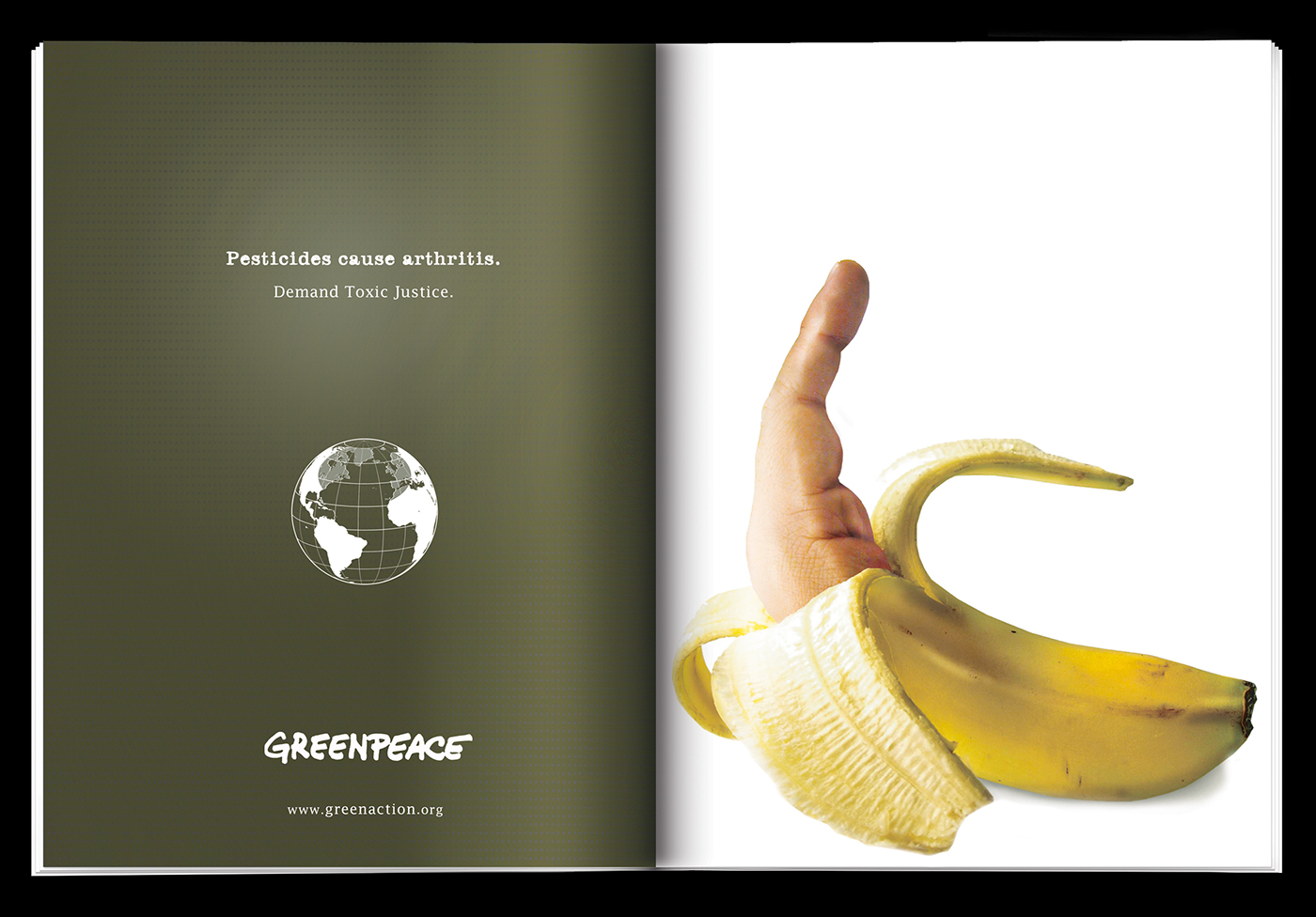 retouching  graphic design  magazine ad Greenpeace art direction  art strange surreal rick betancourt