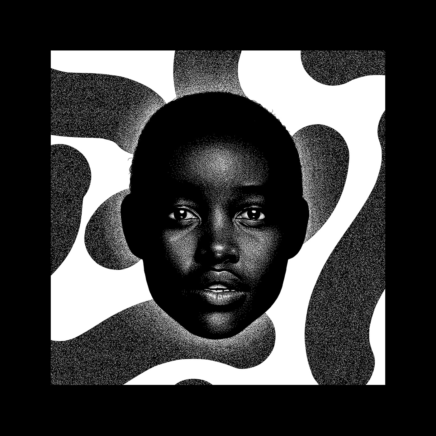 ILLUSTRATION  noir black blackandwhite Drawing  dot dotwork portrait