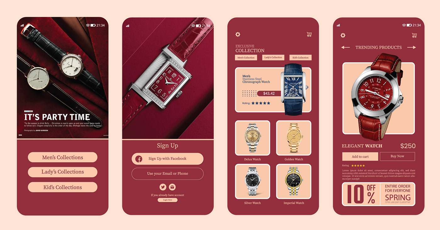 Luxury Watch Shop Mobile UI