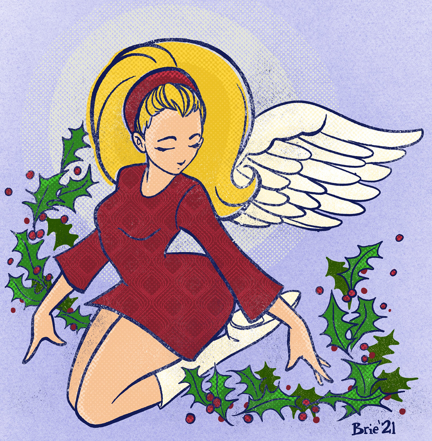 angel Character design  Christmas Digital Art  ILLUSTRATION  Procreate