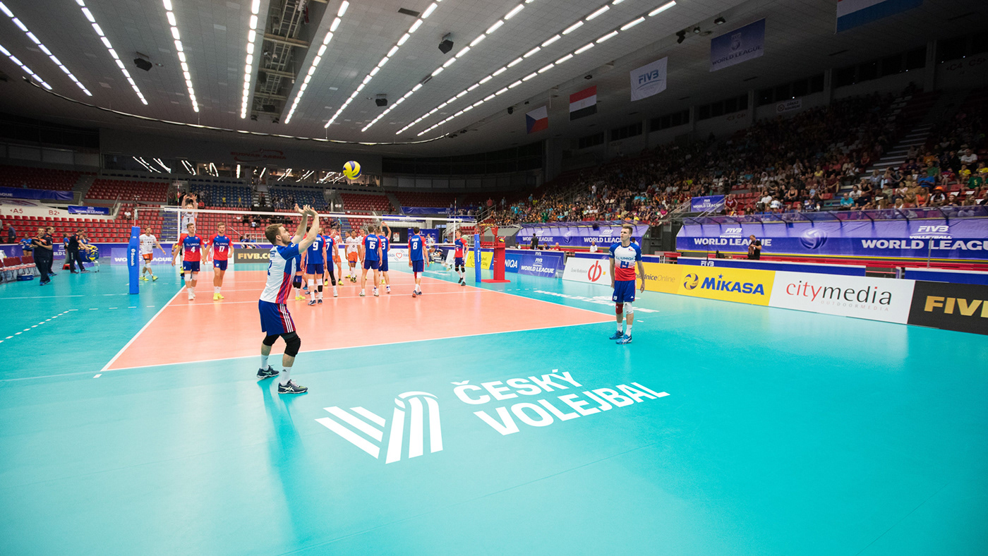 brand identity logo visual Czech sport volleyball volejbal Dynamic poster