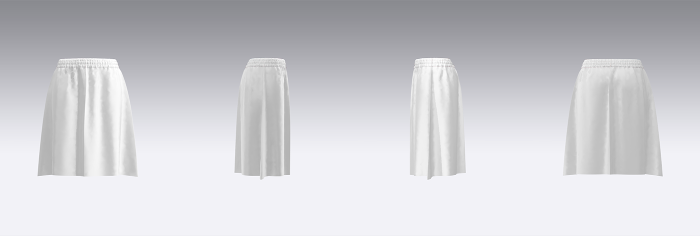 skirts womenswear Clothing apparel 3dfashion itsclo3d Clo3D virtual fashion garment elasticated
