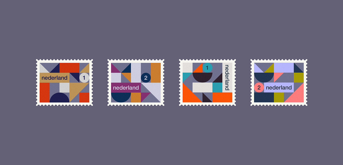 dutch geometric minimal netherland stamp stamps