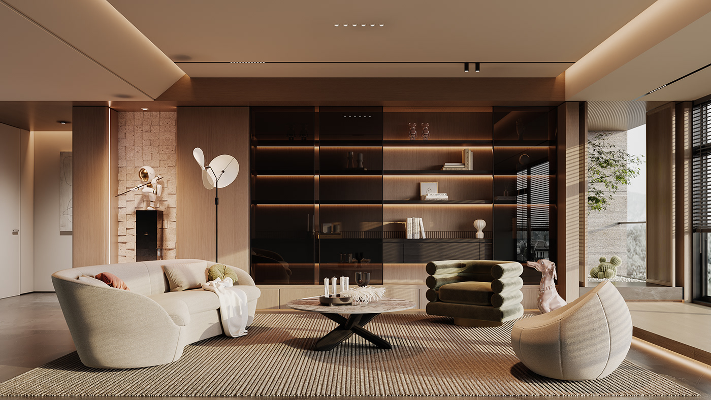 3D architecture archviz Interior interior design  living living room design modern Render visualization