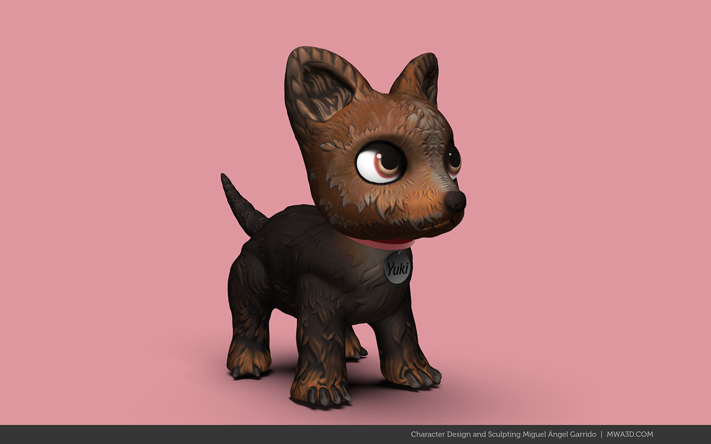 3D yuki ilustration 3dart dog puppy perro Yorkie yorkshire design 3DArtist