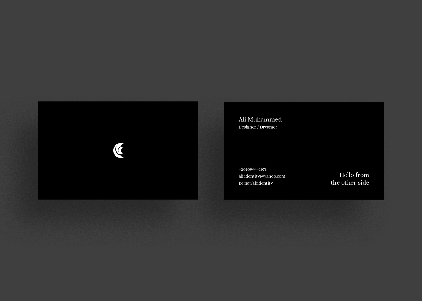 ali identity Behance brand logo design graphic moon dream black