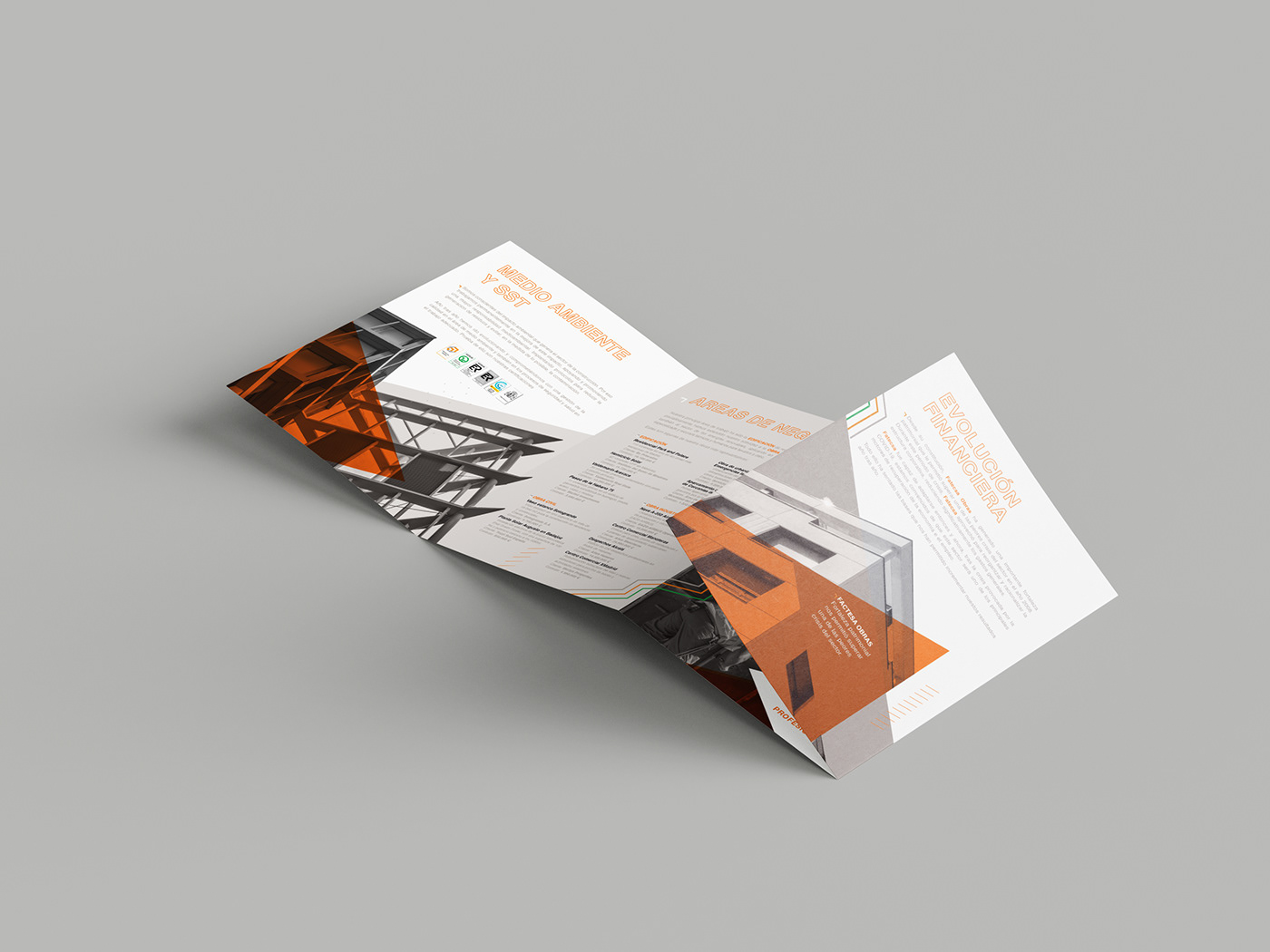 brochure corporate corporativo cuadriptico editorial folleto Layout maquetación Quadfold