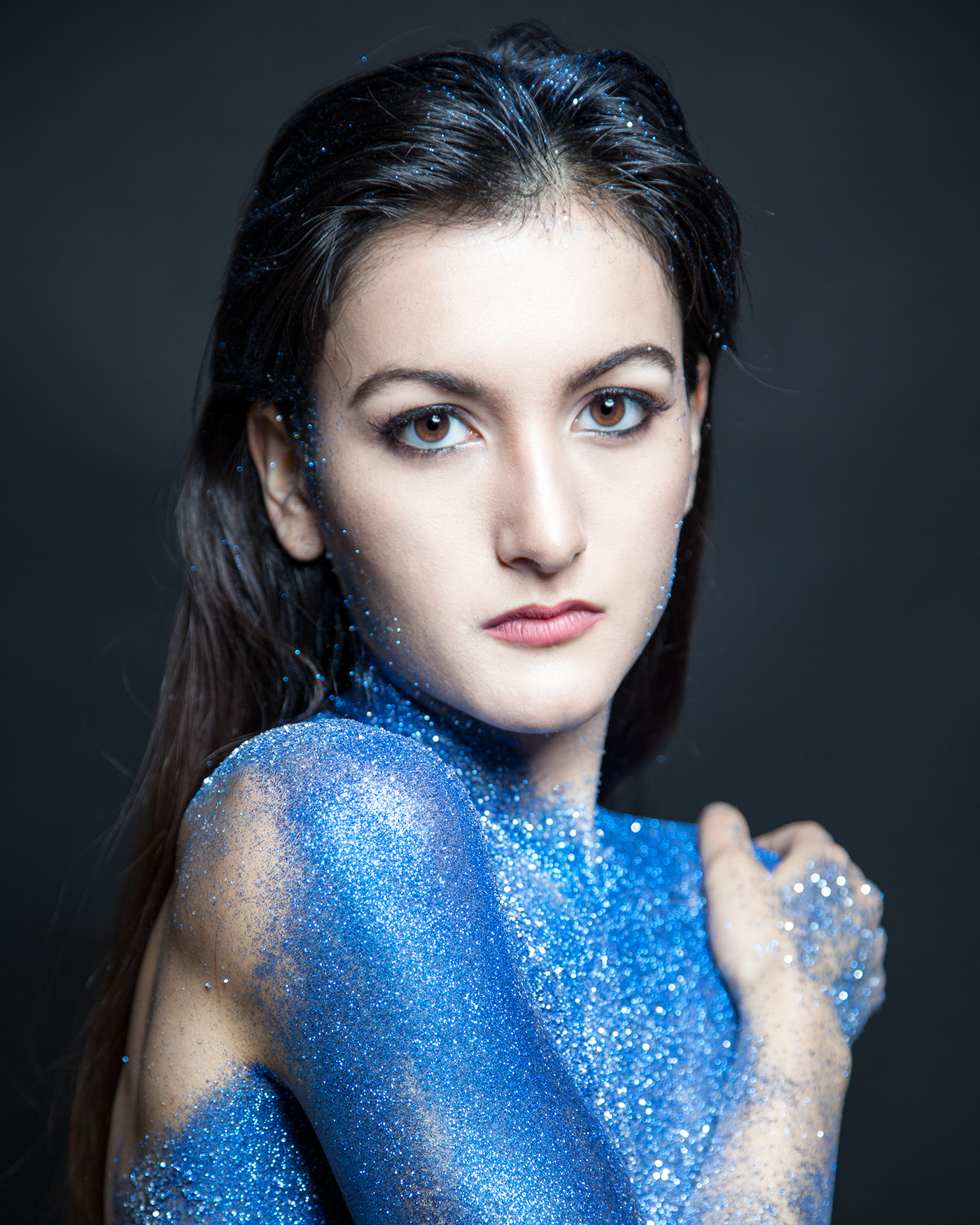 Glitter studio Photography  girl model blue Freeze Motion