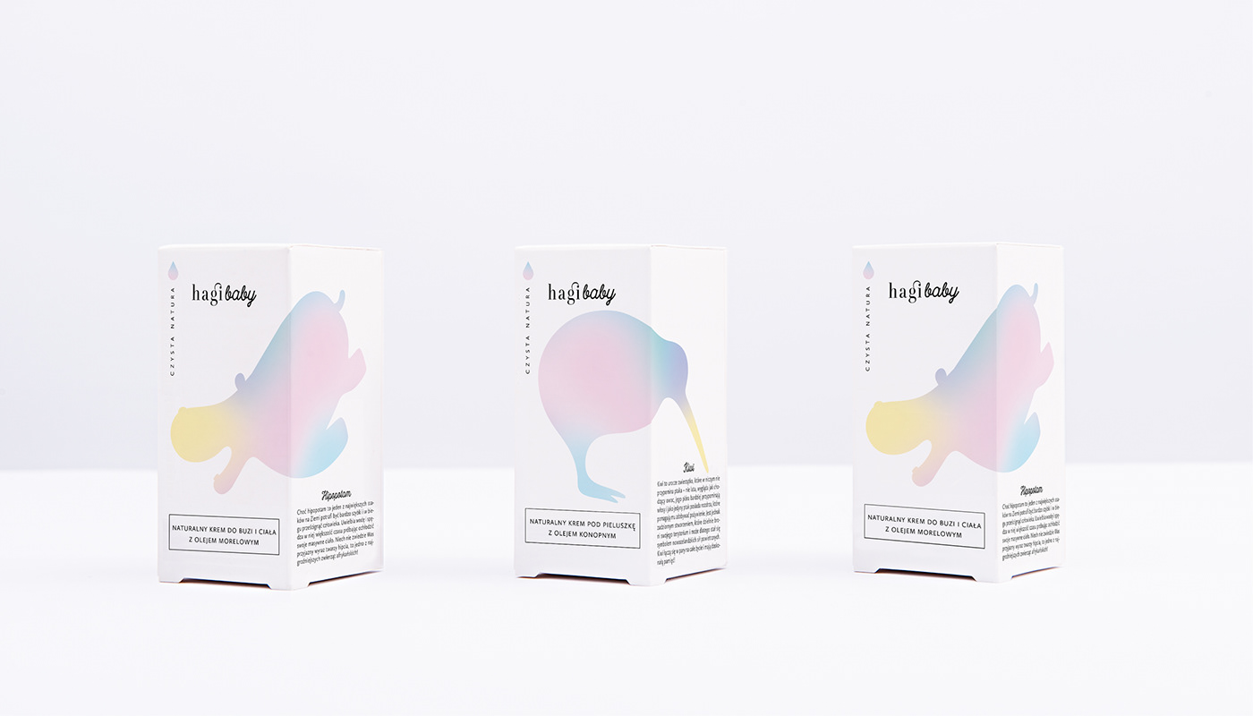 Packaging design branding  cosmetics baby gradient White simple