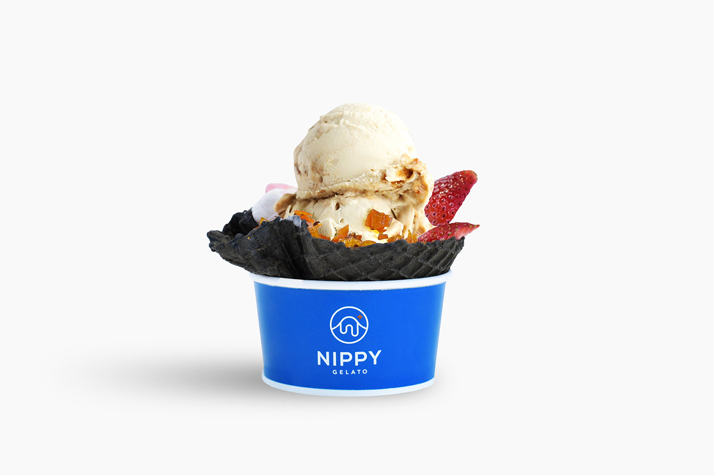 nippy Gelato ice cream branding  brand identity corporate blue cafe booth