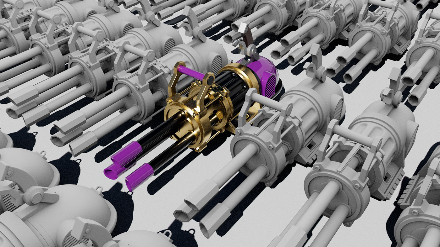 3D 3d modeling artwork 3d art animation  Maya 3D Gun machine gun gons