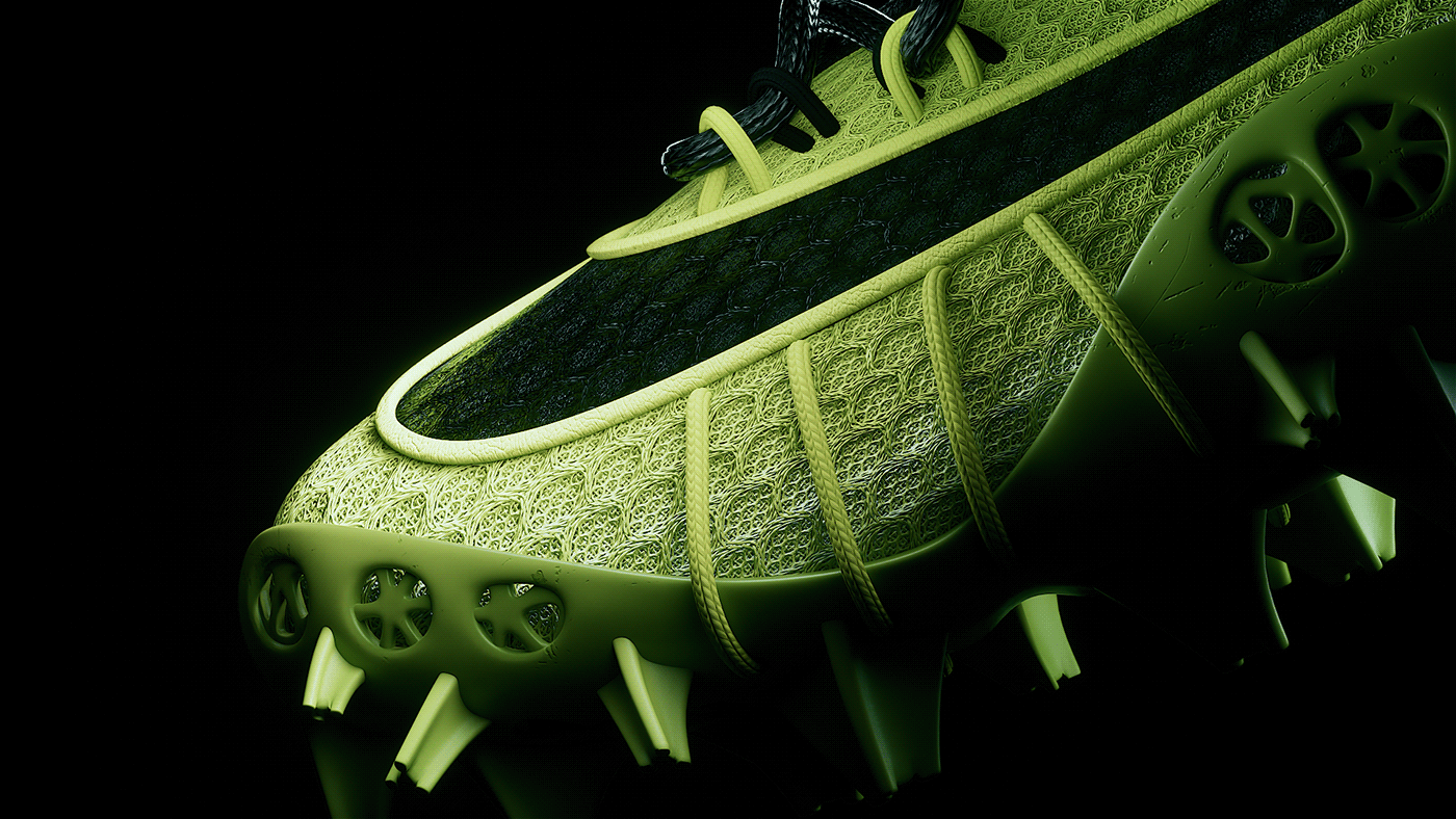 product design  3d modeling 3d motion Nike Nike Shoes shoes football sports motion graphics  green