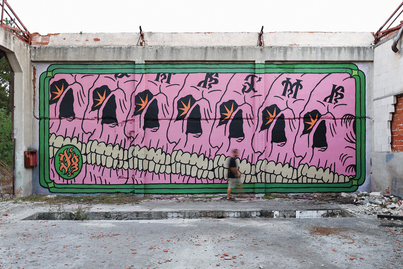 Graffiti Mural wall art streetart artwork skull 3mk