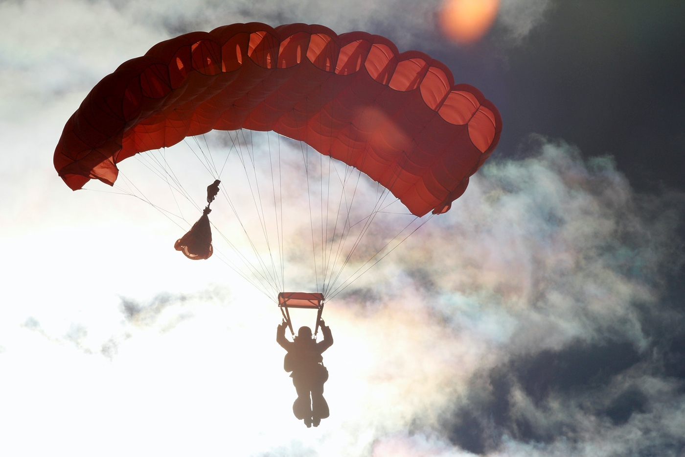Image may contain: hot air balloon, parachuting and paragliding