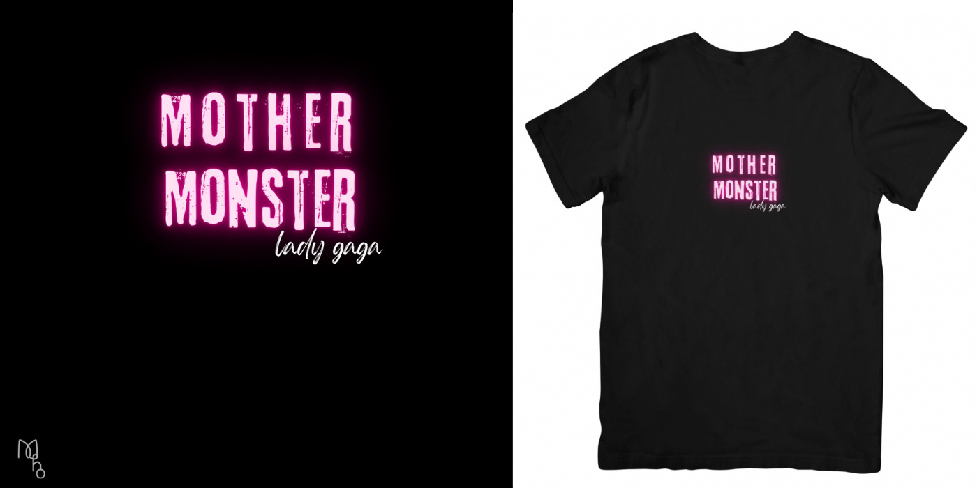 design T-Shirt Design Fashion  Lady Gaga monster graphic design 