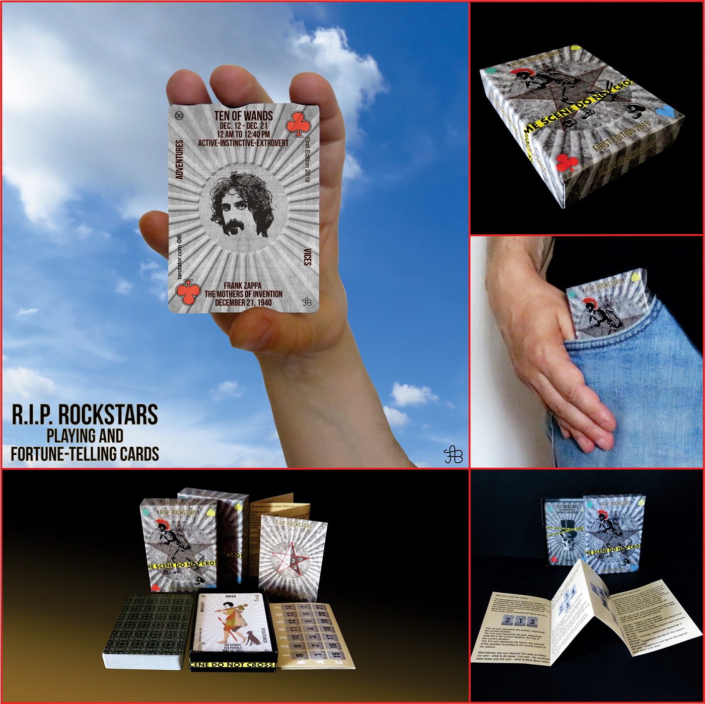 Playing Cards design art Digital Art  tarot rock stars Classic Rock Rock Legends rock icons