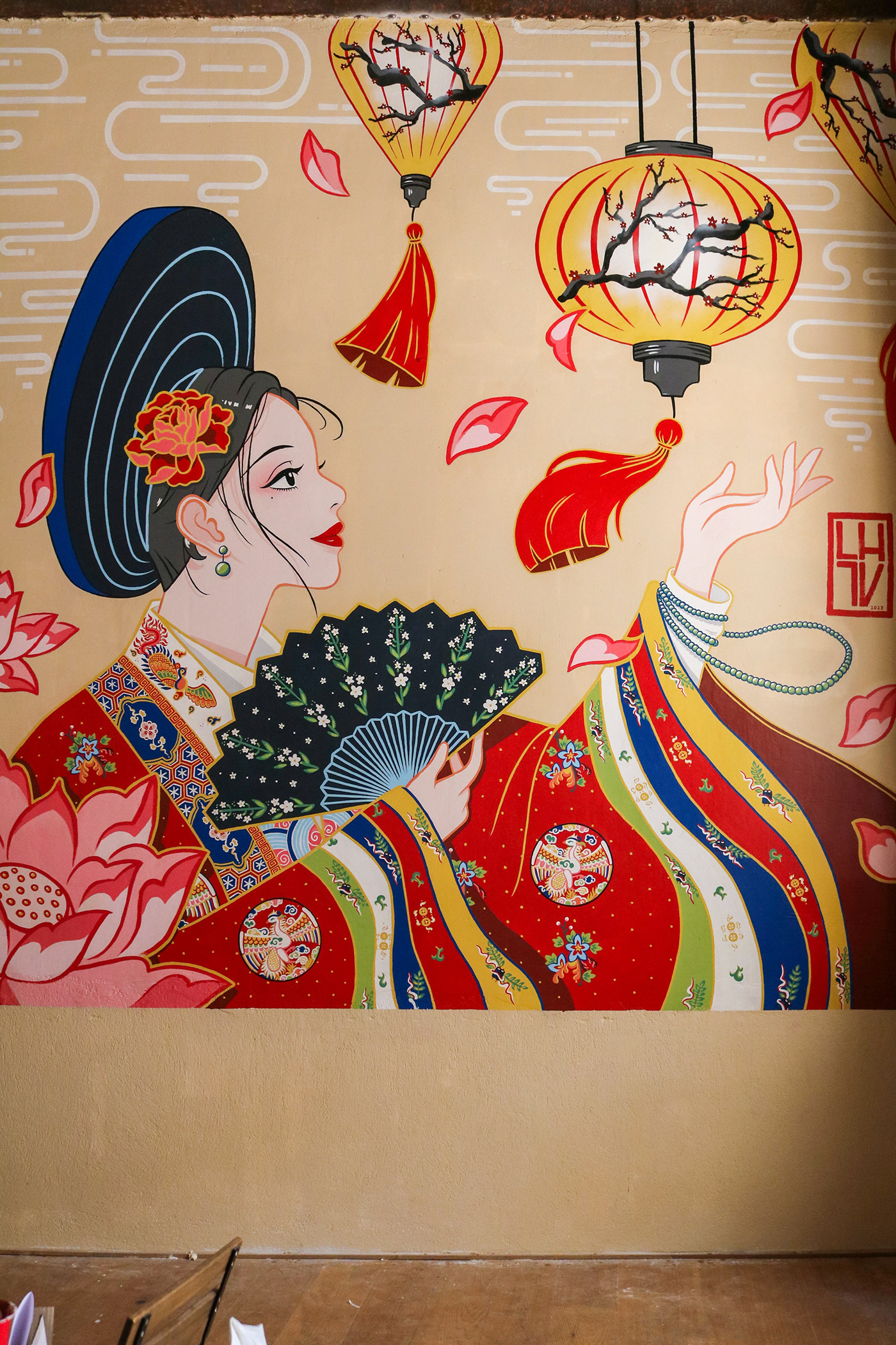 artist artwork asian asian art culture Mural muralpainting painting   vietnam vietnamese