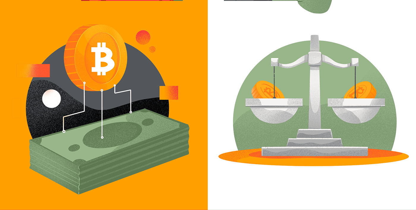 bitcoin crypto Digital Art  finance ILLUSTRATION  people user experience UX design web illustration Website Design