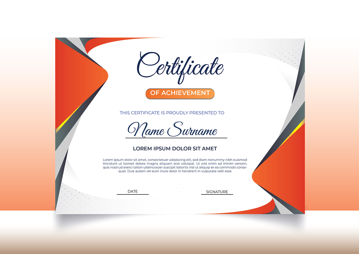 Certificate Design with mockup
